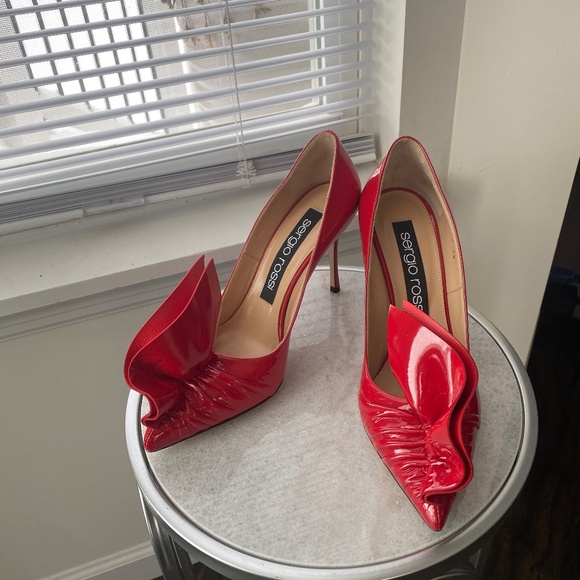 New* Sergio Rossi Red Pump Stiletto US Size 7.5 - Picture 8 of 10